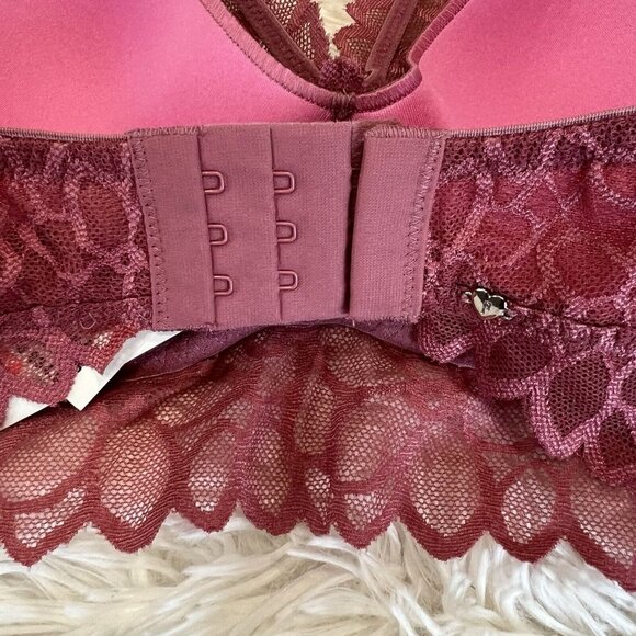 VICTORIA'S SECRET PINK  HALTER LACE BRALETTE BRA PINK MAUVE SDD - Picture 6 of 10